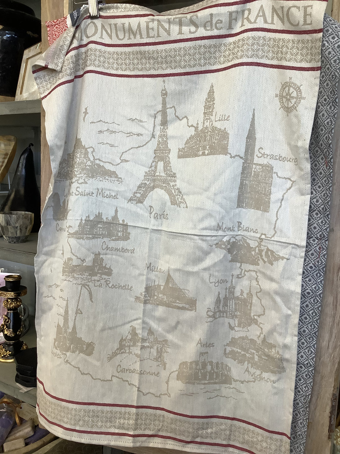 French Cotton Tea Towel - French Monuments