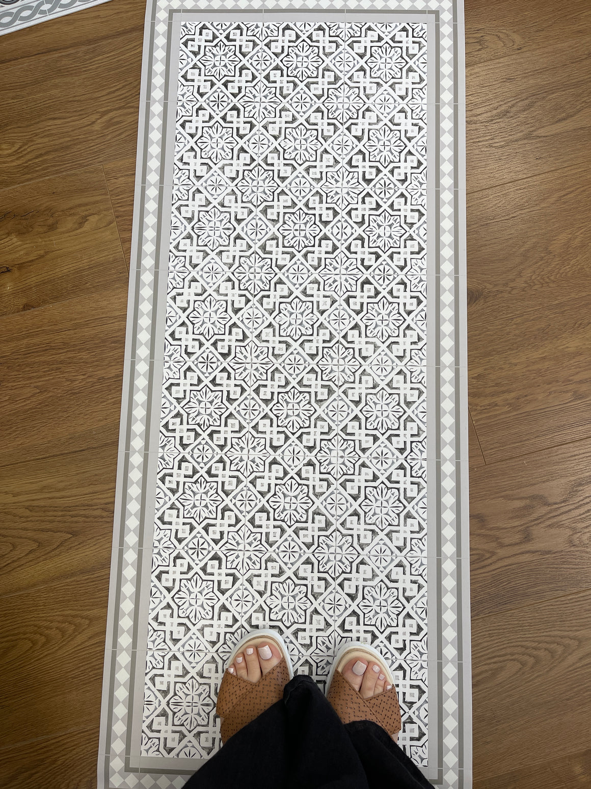 Waterproof Floor Mat - Moroccan Beige Tile Design 50cm x 120cm