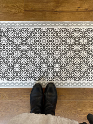 Waterproof Floor Mat - Portugese Grey Tile Design 60cm x 90cm