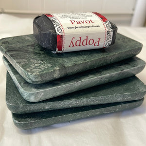 Marble Soap Dish - Green Rectangle