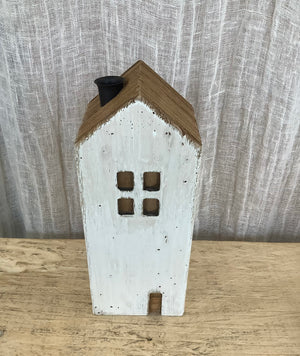 Wooden House Candle Holder