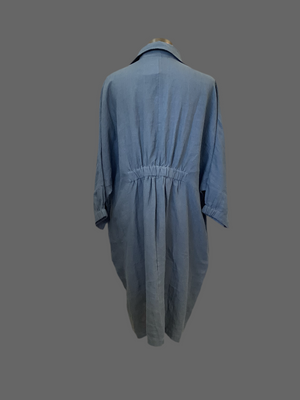 CCB Linen Dress - Blue Grey