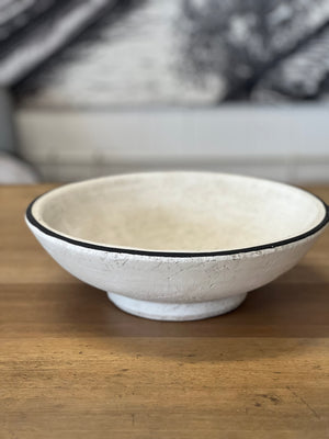 Lisbon Bowl - Black and Rustic White