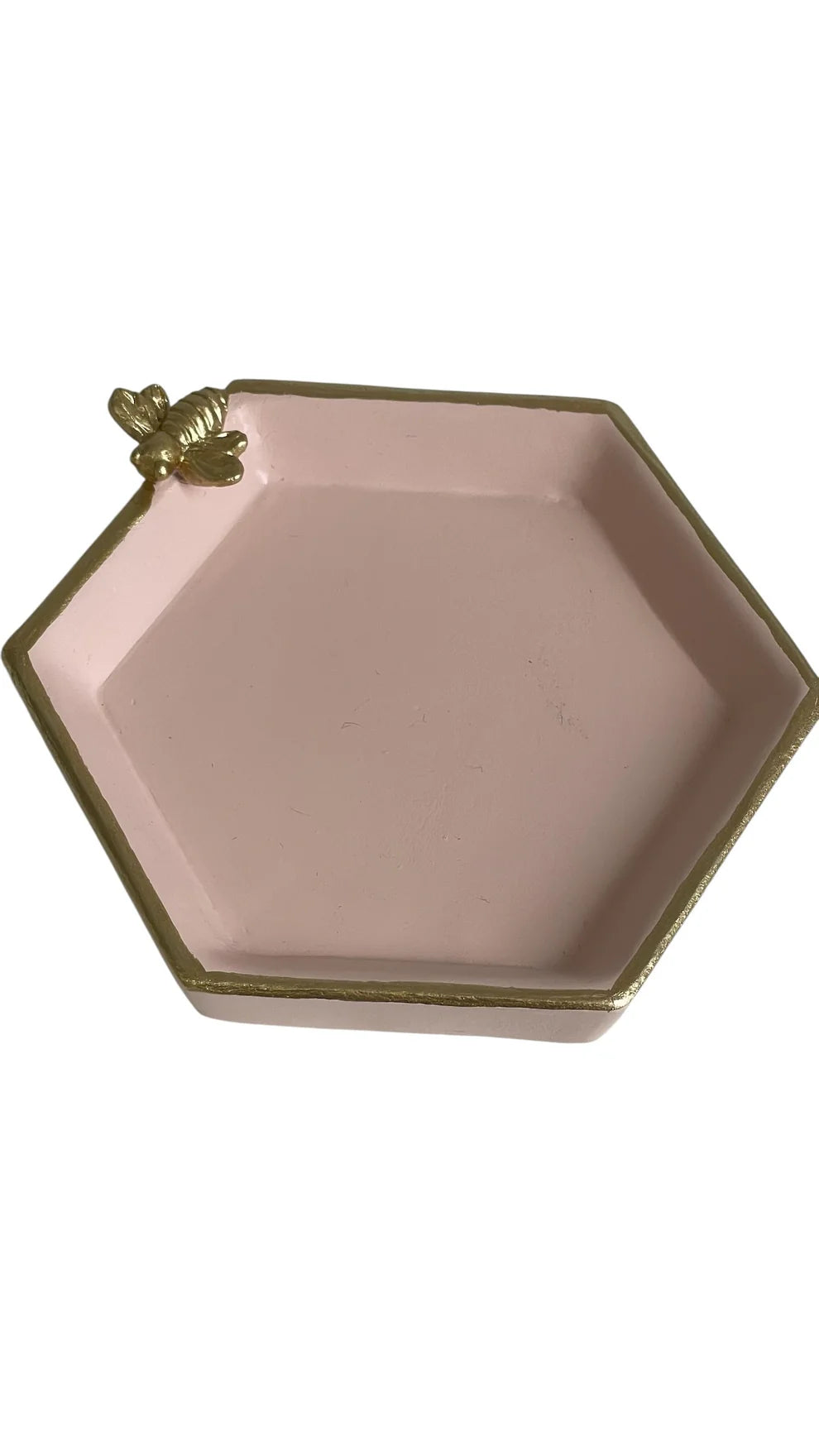Jewellery Dish - Pink with Gold Bee
