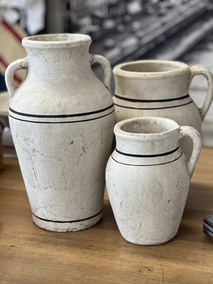 Lisbon Jug Large - Black and Rustic White