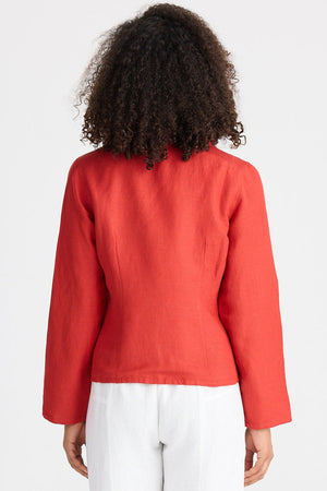 Amalfi Jacket - Cherry Linen Blend