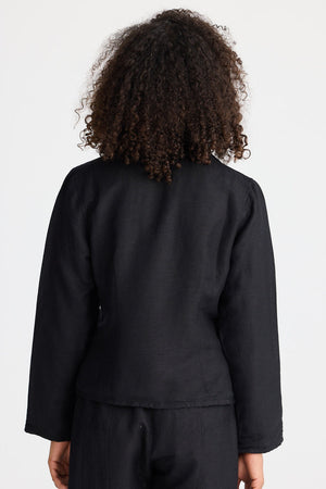 Amalfi Jacket - Black Linen Blend
