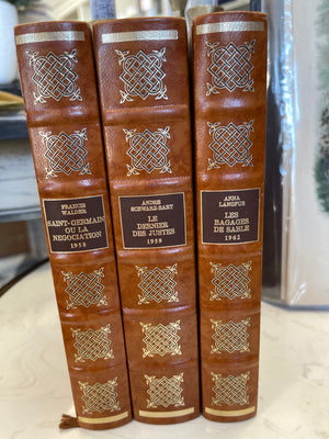 French Vintage leather bound books