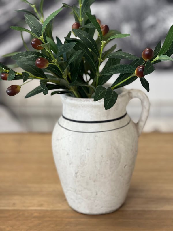 Lisbon Jug Small - Black and Rustic White - French Cargo