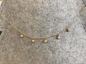 Boule Necklace - Gold / White Stone