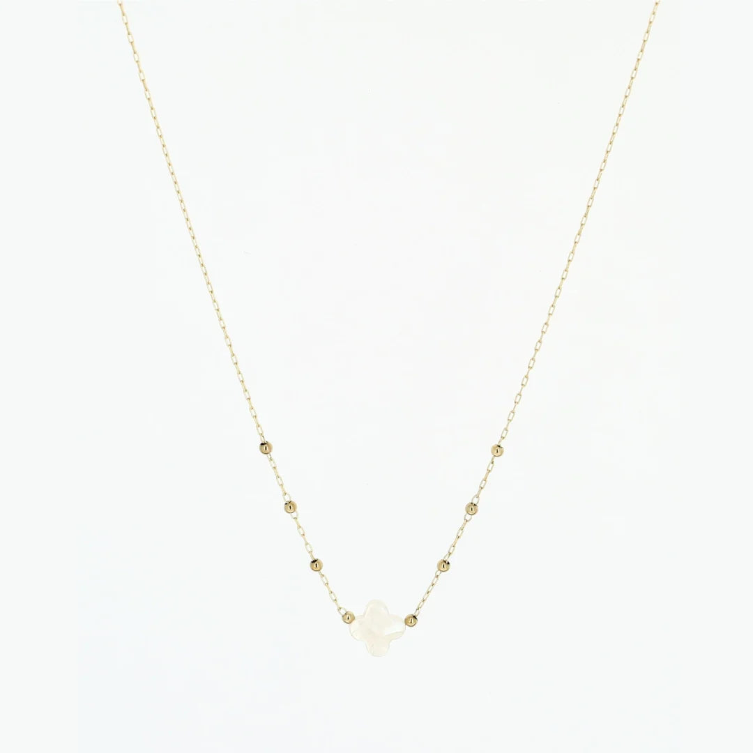 ZAG Bijoux Velasquez Necklace - Gold & White Agate