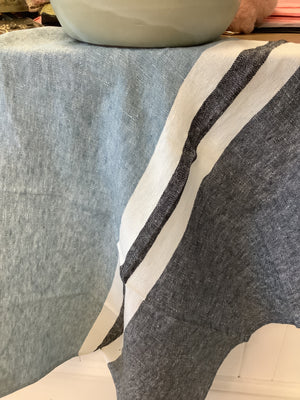 French Linen Teatowel - Trévise Torchon Blue Stone