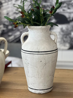 Lisbon Vase Large - Black and Rustic White