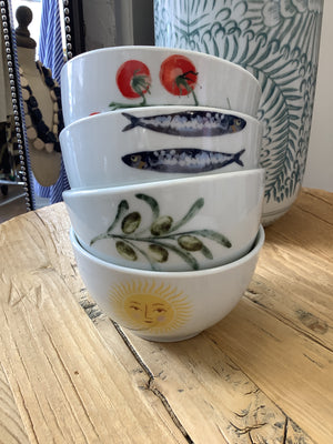 Sicily Ceramic serving  Bowl - Sardines