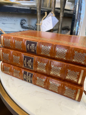 French Vintage leather bound books