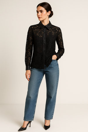 Lala Lace Shirt - Black