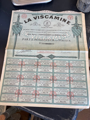 French Antique Ephemera 1928 Company shares