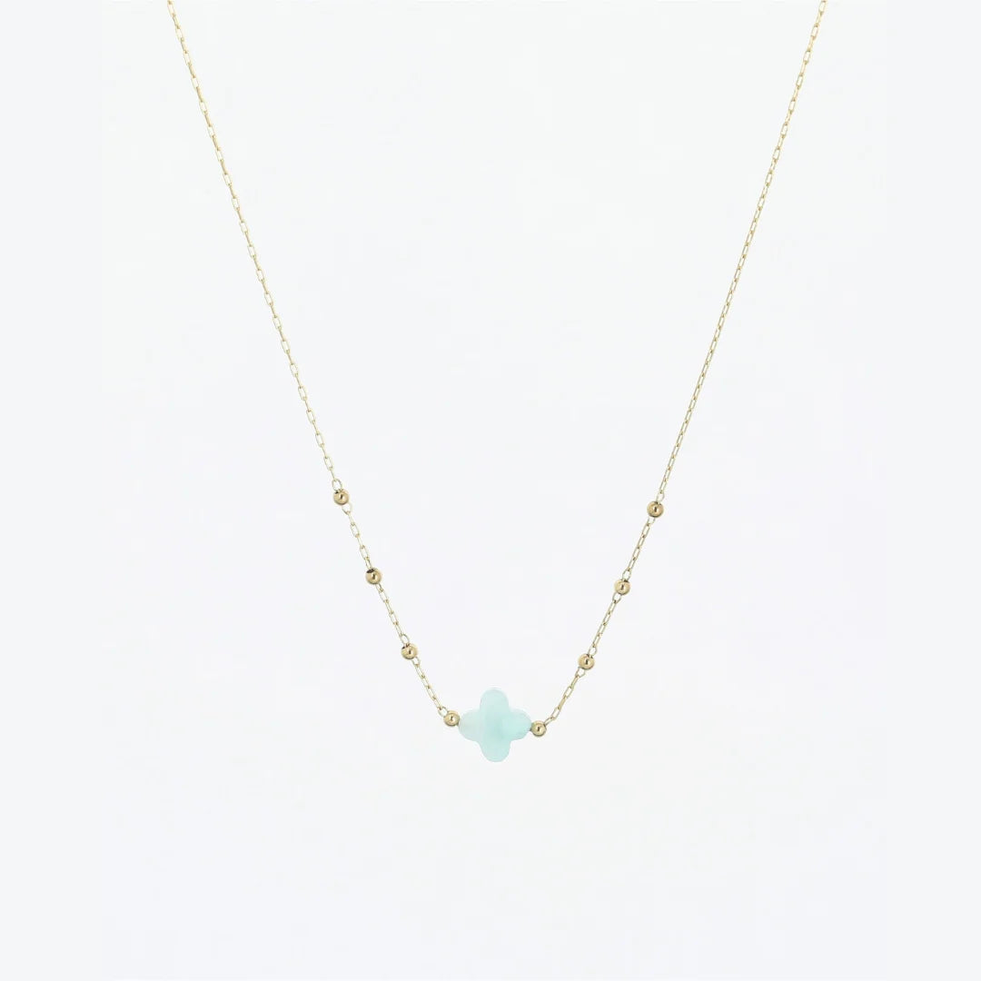 ZAG Bijoux Velasquez Necklace - Gold & Aqua