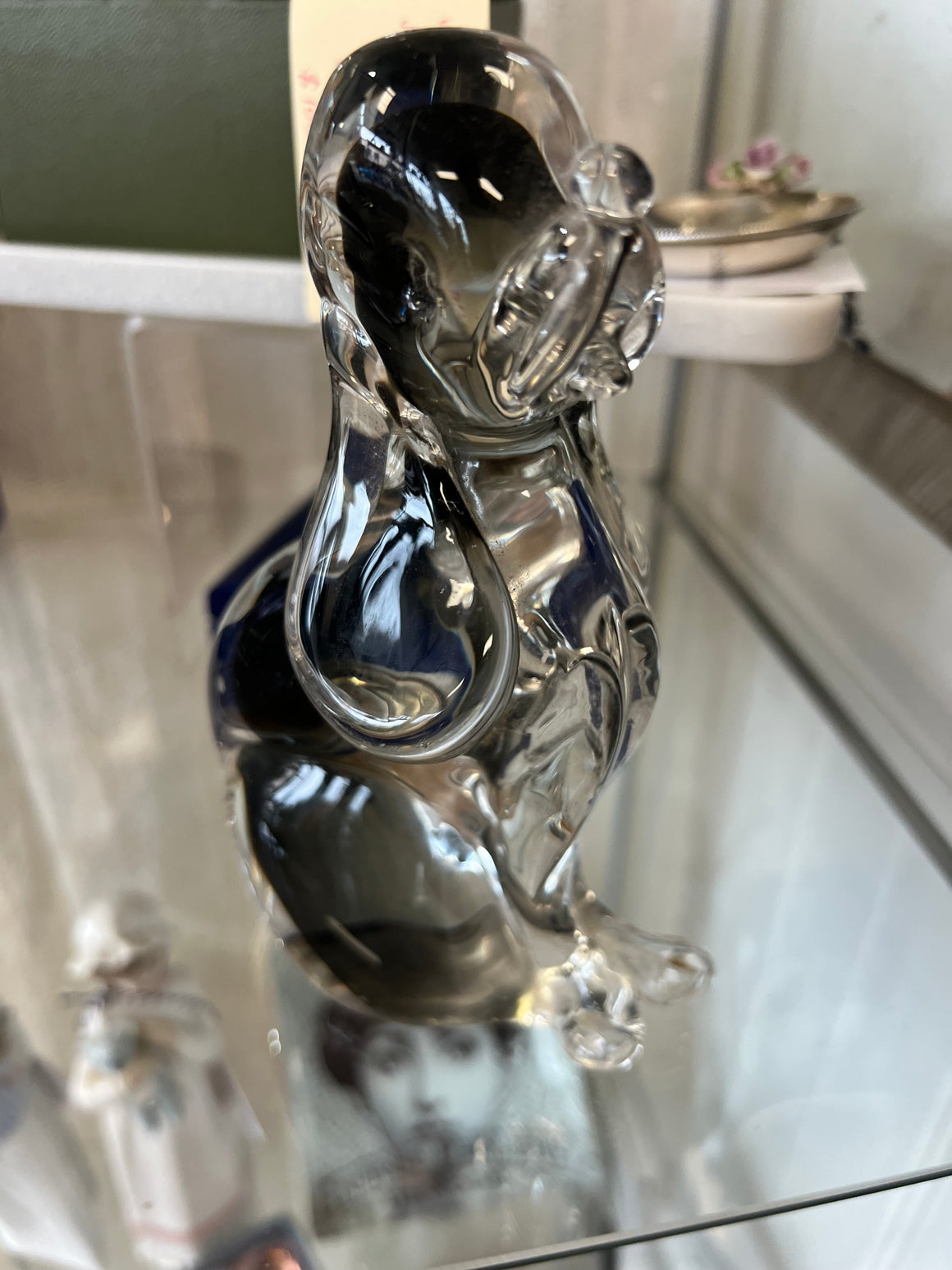 Vintage Glass Dog Sculpture - Murano Glass