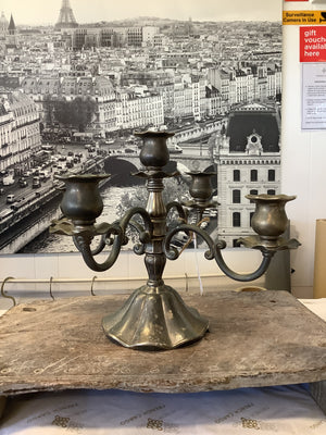 Antique Brass 5 Armed Candelabra