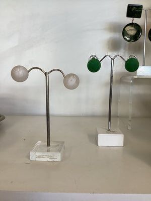 Sandy Earrings - White Marble / Apple Marble