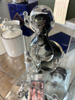 Vintage Glass Dog Sculpture - Murano Glass