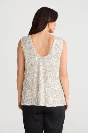 Show Stopper Top - Champagne Sequin