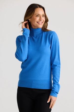 Skye Long Sleeve Knit Top - Mediterranean Blue