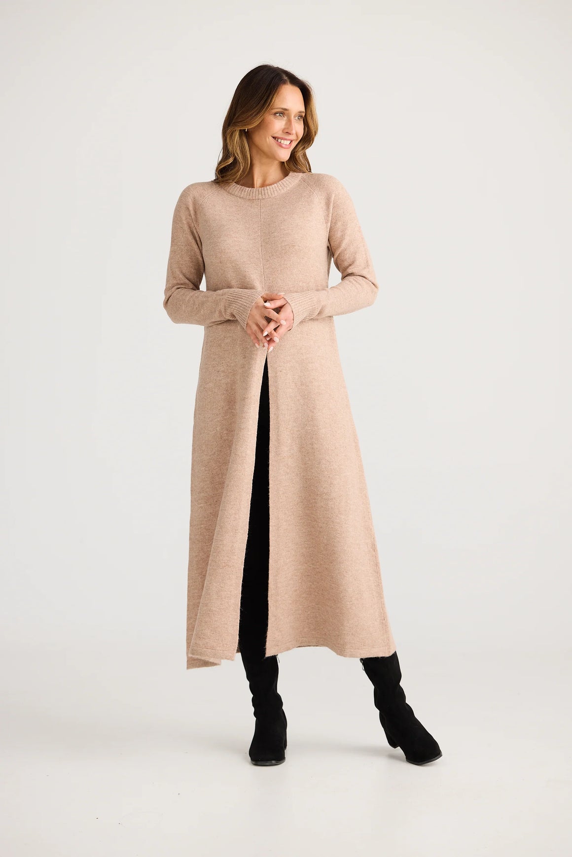 Dandelion Long Knit Top - Fawn