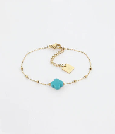 Zag Bijoux Velasquez Bracelet - Gold and Turquoise
