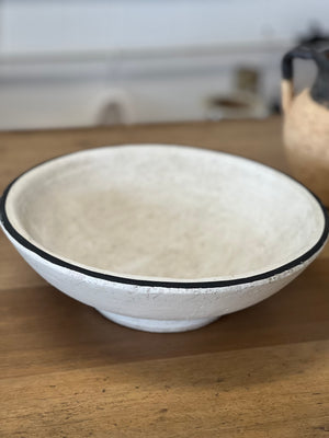 Lisbon Bowl - Black and Rustic White