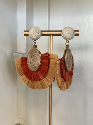 Torino Earrings - Pink & Orange/Natural