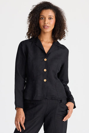 Amalfi Jacket - Black Linen Blend
