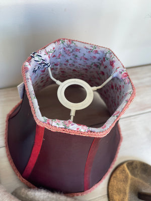 Vintage Hand made Light shade - Dark Red