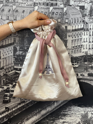 Hand made Silky Eiffel Tower  Lingerie Bag