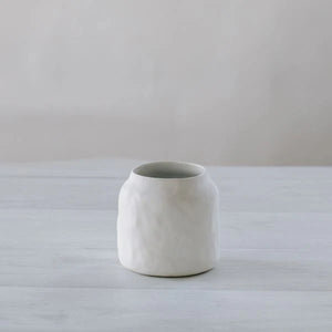 Dimpled Kitchen Pot - White
