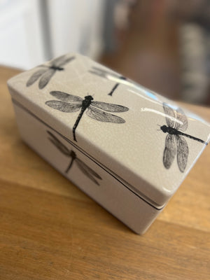 Dragonfly Ceramic Storage Box