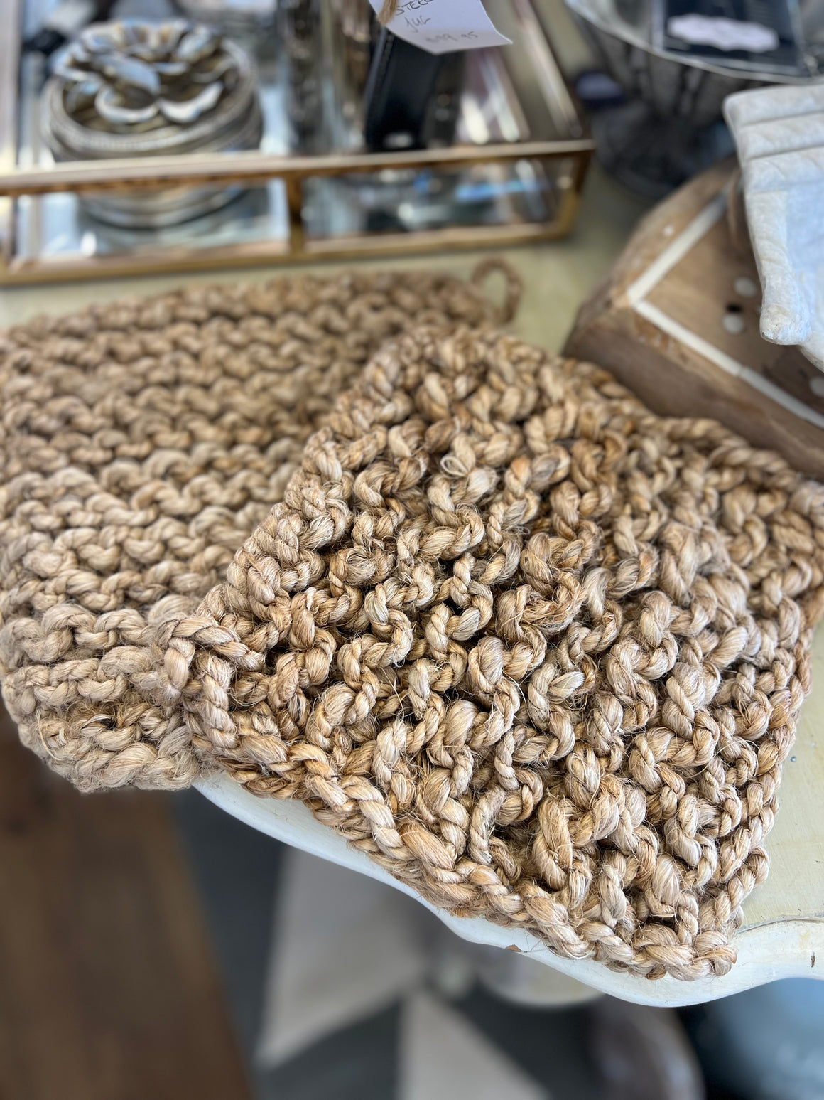 Knit Jute Trivet - Natural