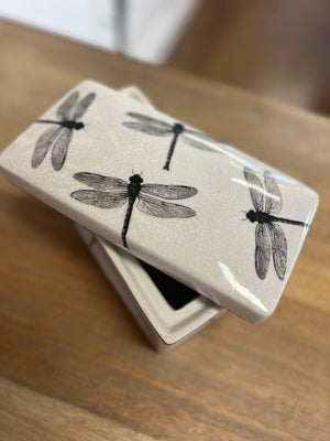 Dragonfly Ceramic Storage Box