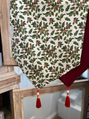 Hand Made Christmas Table Runner -Mistletoe