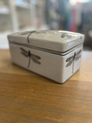 Dragonfly Ceramic Storage Box