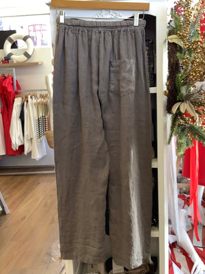 La Strada Linen Relaxed Pant - Taupe