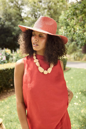 Marina Hat - Navy/Red