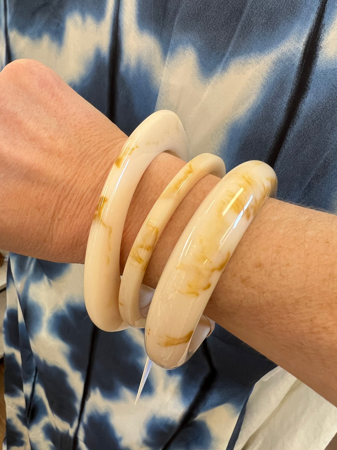 Highways Bangle Stack - Cream/Brown