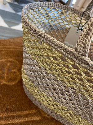 Daydream Basket - Natural with Gold Metallic