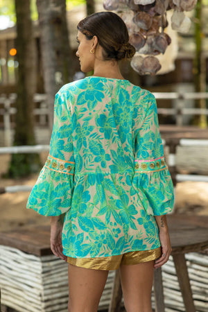 Miss June Paris - Gemma Blouse Turquoise