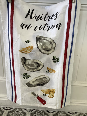 French Cotton Teatowel Coquillage Set 3