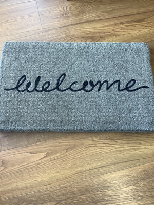Cursive ‘Welcome’ Doormat - Grey