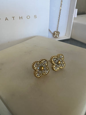 Karpathos Clover Earrings - Gold