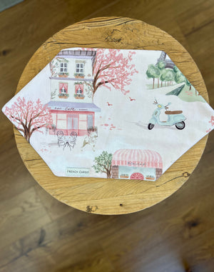 Parisian Street Scene Placemats - Pink